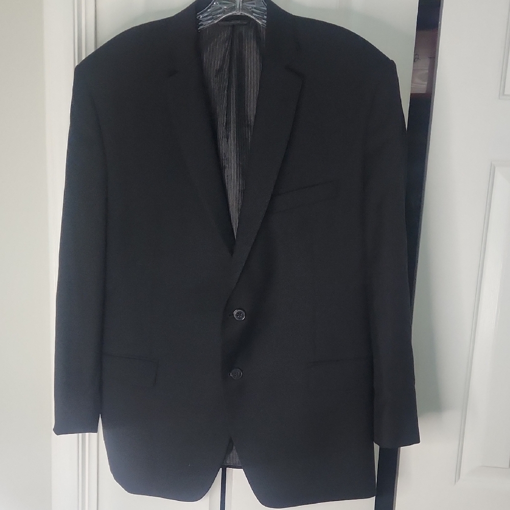 Classic Black Calvin Klein Wool Men's Blazer 42S
